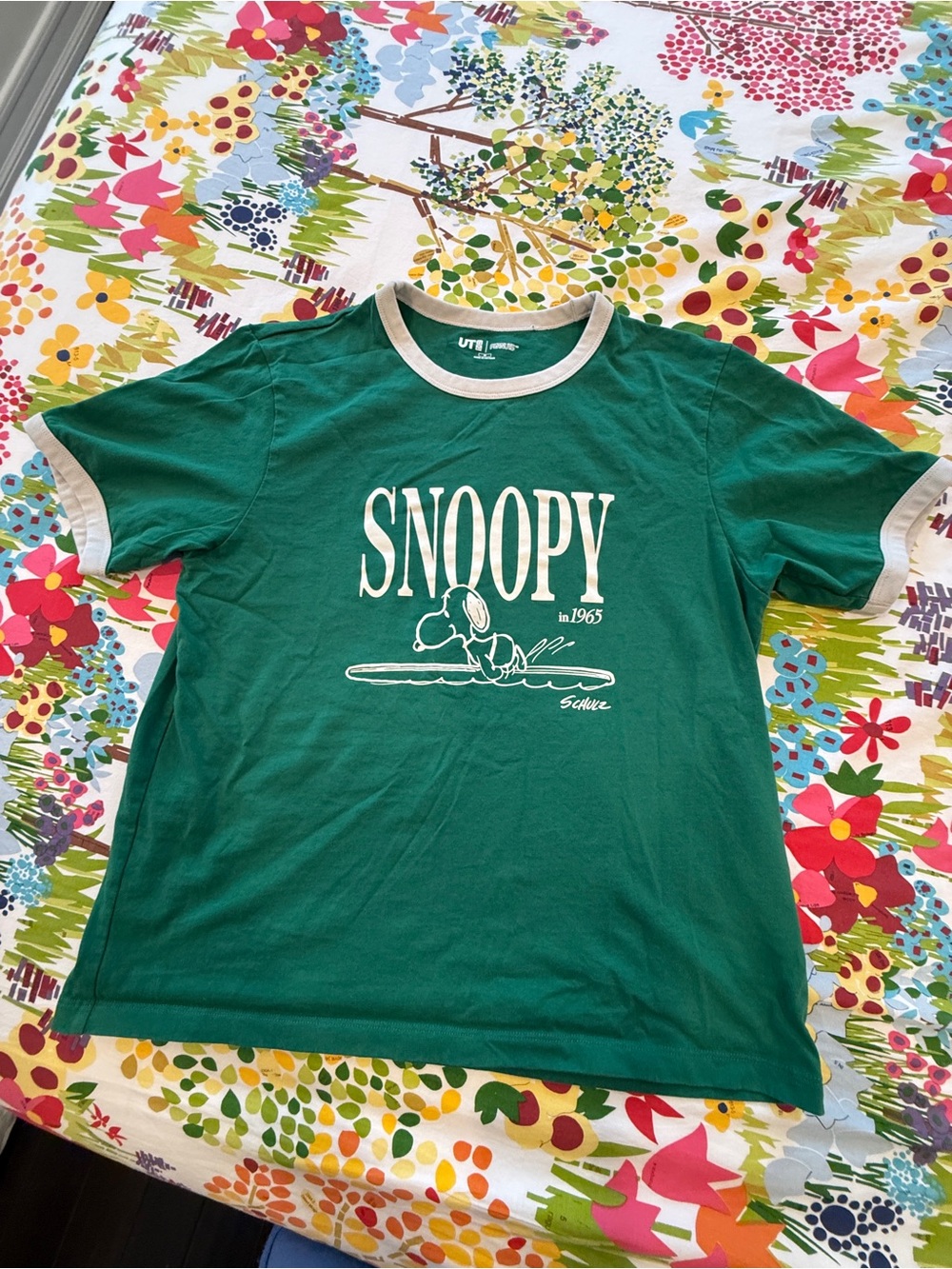 Uniqlo UT x Peanuts Snoopy 1965 Green Ringer Tee – M